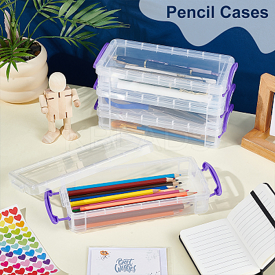 Rectangle Plastic Pencil Case AJEW-WH0596-276C-1