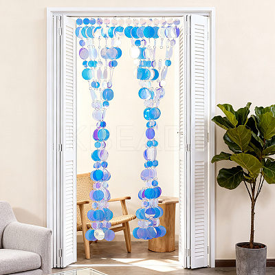 20Pcs PVC Sequin Round Beaded Curtain AJEW-CN0006-55D-1