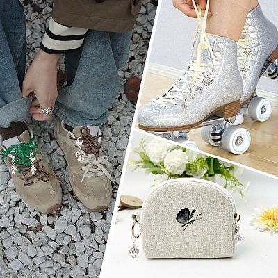 24Pcs 6 Styles Mushroom Alloy Shoe Charms HJEW-CP00026-1