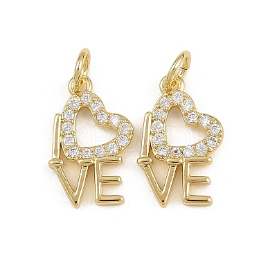Brass Micro Pave Cubic Zirconia Pendants KK-A269-55G-1