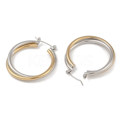 Ion Plating(IP) 201 Stainless Steel Hoop Earrings EJEW-I309-40G-1