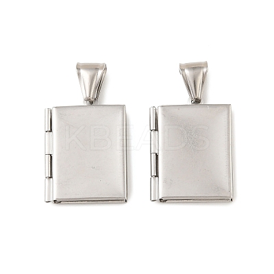 316 Stainless Steel Locket Pendants STAS-K321-02P-1