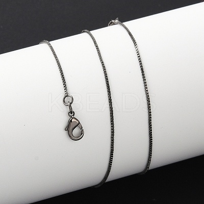 Brass Box Chain Necklaces for Women NJEW-D302-41B-1