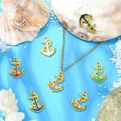 25Pcs 5 Colors Alloy Enamel Pendants ENAM-CJ0004-01-1