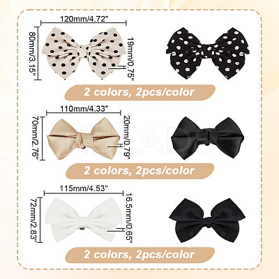 6 Styles Polyester Bowknot Shoe Decorations AJEW-GA0007-58-1