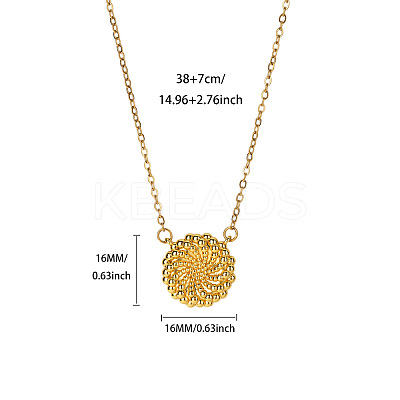 Brass Spiral Disc Pendant Necklaces for Women WGFA3A6-07-1