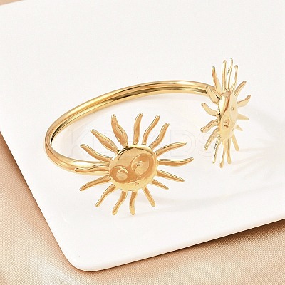 304 Stainless Steel Cuff Bangles for Women LS-BJEW-A147-01B-G-1