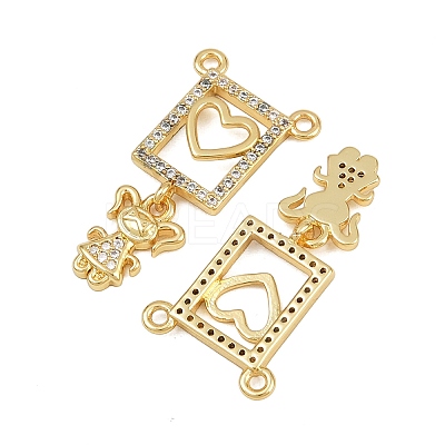 Brass Micro Pave Cubic Zirconia Pendants KK-C132-31G-1