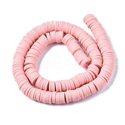 Flat Round Handmade Polymer Clay Beads CLAY-R067-10mm-18-1