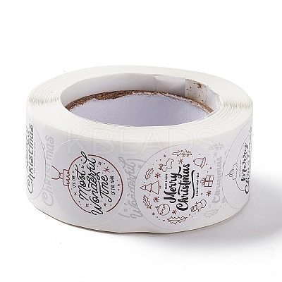 Christmas Round with Word Merry Christmas Roll Stickers LS-DIY-G061-08A-1