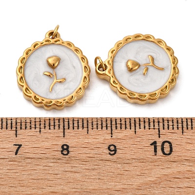 304 Stainless Steel Enamel Pendants STAS-U061-51G-02A-1