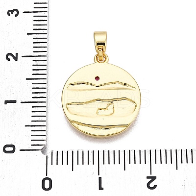 Brass Micro Pave Cubic Zirconia Pendants KK-T070-37G-1
