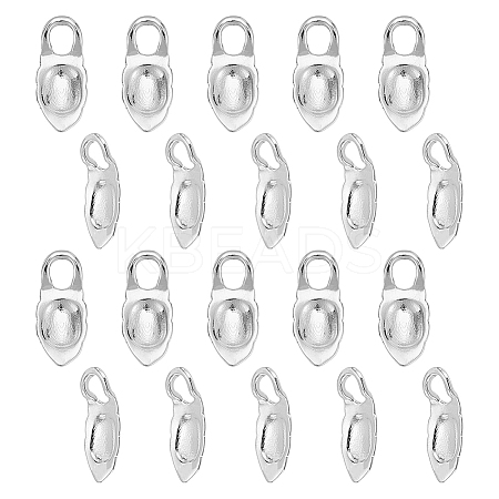 20Pcs Brass Glue-on Flat Pad Bails KK-AR0004-82-1
