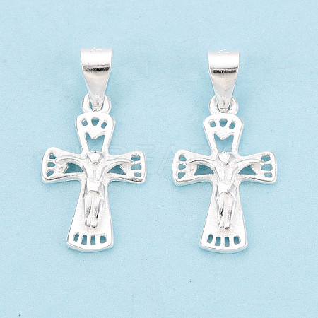 925 Sterling Silver Jesus Cross Pendants STER-N016-121S-1