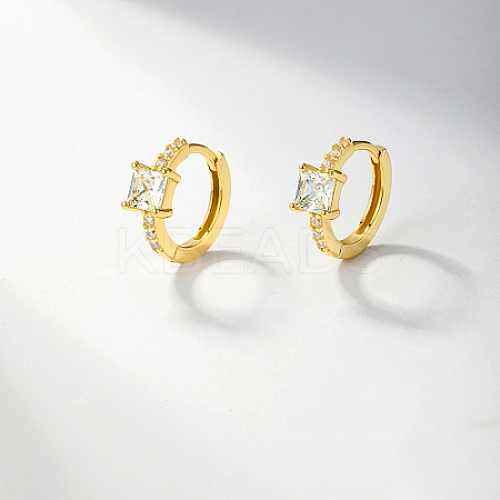 Real 18K Gold Plated 925 Sterling Silver Hoop Earrings OB9176-3-1
