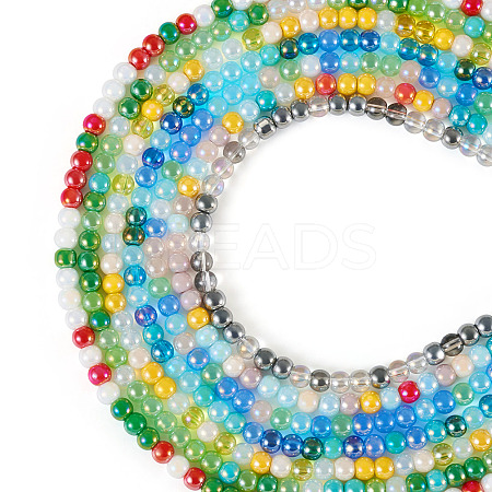 7 Strands 7 Colors Electroplate Glass Beads Strands GLAA-TA0001-72-1