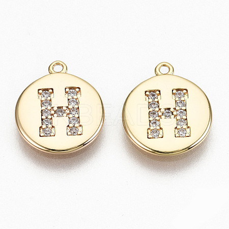 Brass Micro Pave Clear Cubic Zirconia Charms KK-N231-233H-NF-1