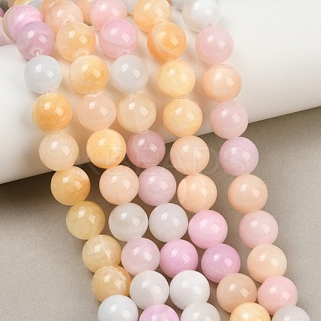Natural Green Jade Beads Strands X-G-G757-03-10mm-1