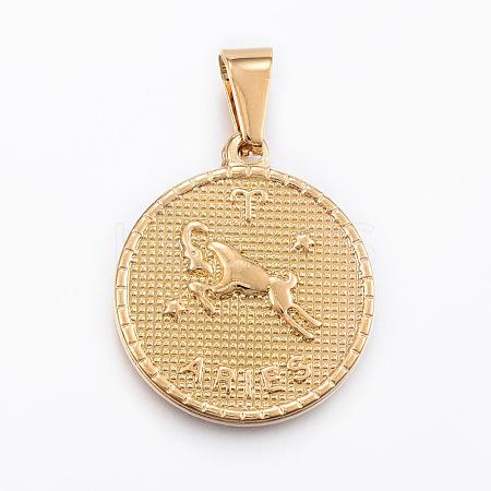 Real 18K Gold Plated 304 Stainless Steel Pendants STAS-H372-01J-1