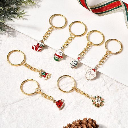 7Pcs Alloy Enamel Keychains KEYC-JKC01384-1