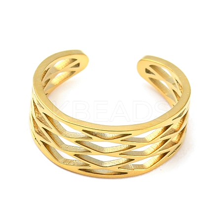 Real 18K Gold Plated Stainless Steel Cuff Earrings LS-EJEW-D072-01A-G-1