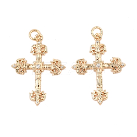 Brass Micro Pave Cubic Zirconia Pendants KK-L223-007G-1