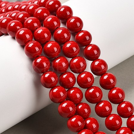 Natural Dyed Mashan Jade Gemstone Bead Strands X1-G-R272-8mm-01-1