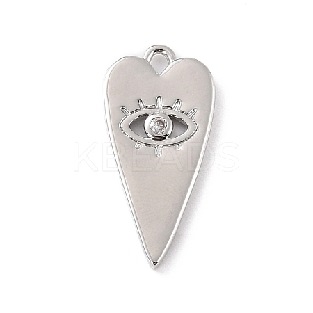 Eco-Friendly Brass Micro Pave Clear Cubic Zirconia Pendants ZIRC-C027-03P-RS-1