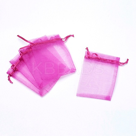 Fuchsia Color Rectangle Organza Bags X-OP-002-3-1