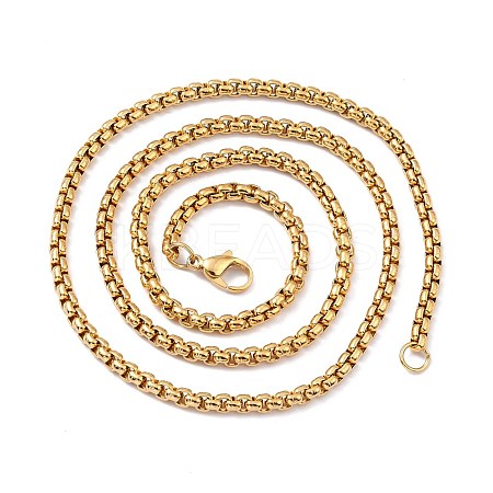 304 Stainless Steel Box Chain Necklaces NJEW-F227-09G-13-B-1