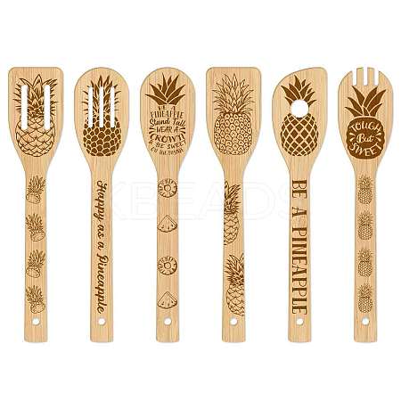 6Pcs Bamboo Spoons & Knifes & Forks AJEW-WH0411-002-1