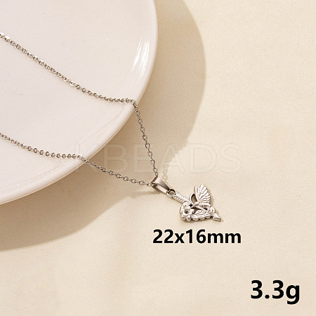 Animal Stainless Steel Sea Horse Pendant Necklace for Women QG3482-11-1