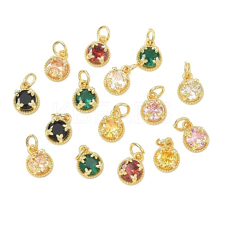 Brass Micro Pave Cubic Zirconia Pendants KK-L264-12G-1