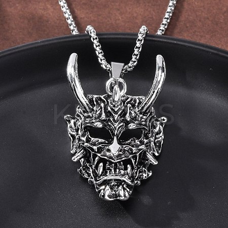 Tibetan Style Zinc Alloy Viking Pendant Necklaces NJEW-Z062-01AS-03-1