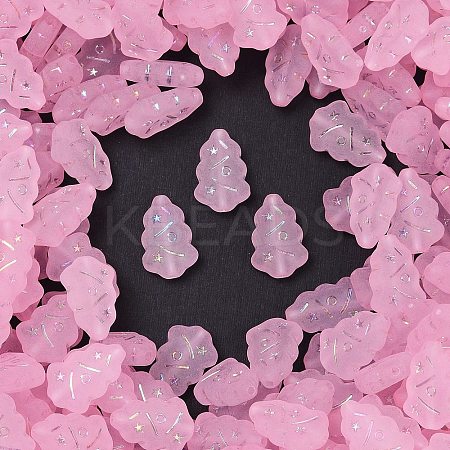 Frosted Transparent Acrylic Beads X1-OACR-P029-04B-05-1