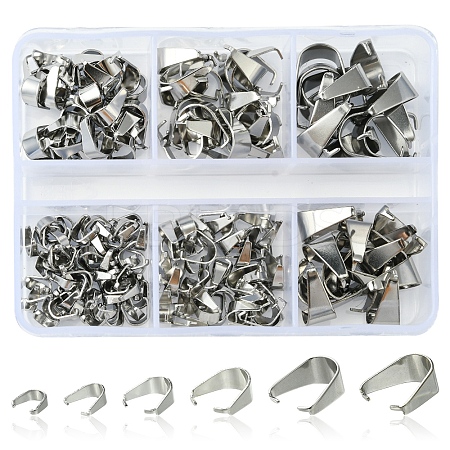 189Pcs 201 Stainless Steel Snap on Bails STAS-FS0001-73-1