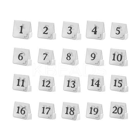 Acrylic Tent Table Number Sign AJEW-XCP0002-11-1