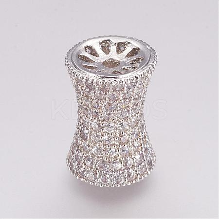 Brass Micro Pave Cubic Zirconia Beads ZIRC-P049-53P-1