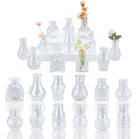 24Pcs 12 Styles Mini Glass Vase AJEW-HY0003-03-1