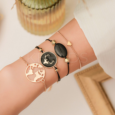 Alloy Link Bracelets Sets WH-WG8BA7E-01-1