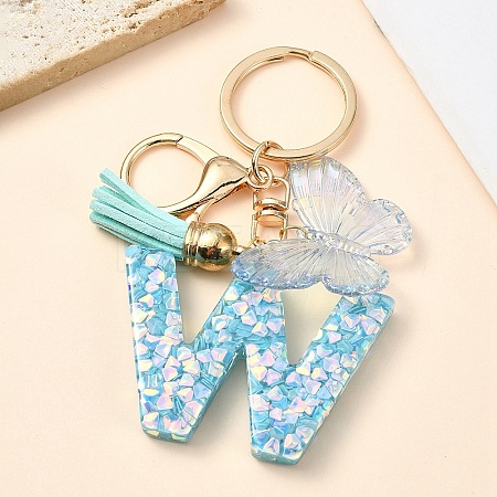 Resin & Acrylic & Faux Suede Tassel Keychain KEYC-YW00117-23-1