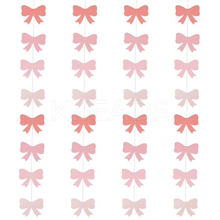 8Pcs Bowknot Decoration Paper Flag Banners AJEW-DC0003-25-1