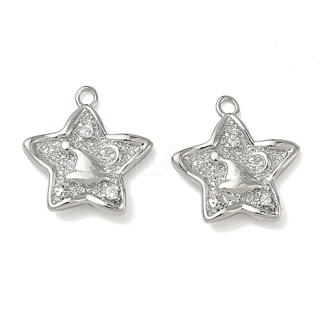 Christmas Brass Micro Pave Clear Cubic Zirconia Pendants KK-A280-03A-P-1