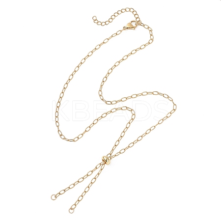 2.5MM Brass Cable Chain Slider Necklace Making AJEW-JB01545-04-1