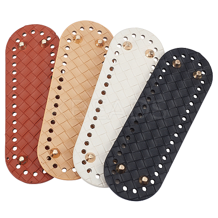 4Pcs 4 Colors Oval Imitation Leather Crochet Bag Bottom PURS-WR0001-03-1