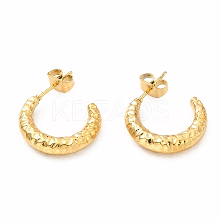 Ion Plating(IP) 304 Stainless Steel Crescent Moon Stud Earrings EJEW-F283-05G-1