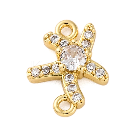 Brass Clear Cubic Zirconia Connector Charms/Links FIND-L019-07G-05-1