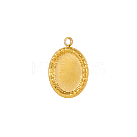 Oval Charms 304 Stainless Steel Pendants STAS-OY004-42G-1
