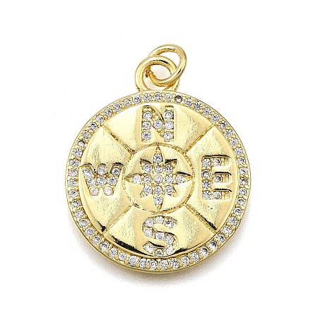Rack Plating Brass Micro Pave Cubic Zirconia Pendants KK-K401-60A-G-1