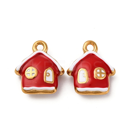 304 Stainless Steel Enamel Pendants STAS-Q363-06G-1